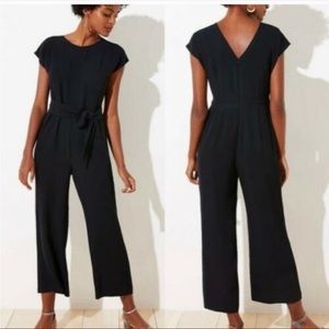 Loft Jumpsuit Romper Black Tie Waist Size 0
